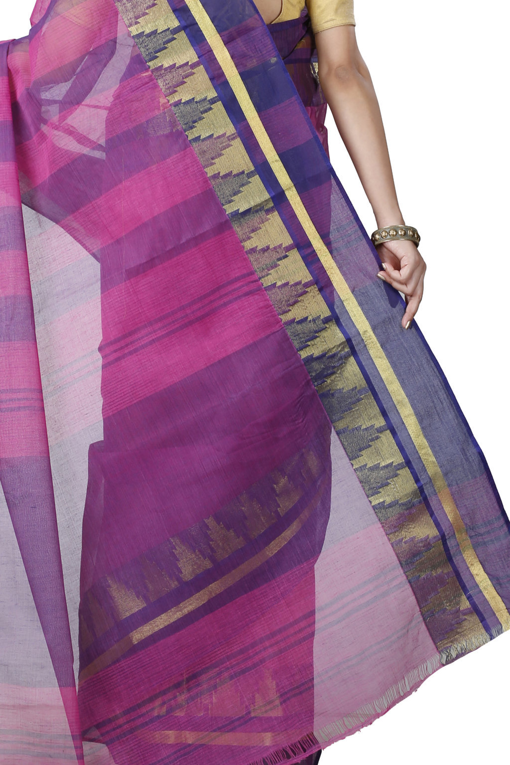 Purple Pure Cotton Vrinda Tant Saree (1097)